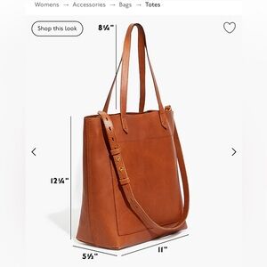 Madewell real leather Medium Transport tote in English saddle